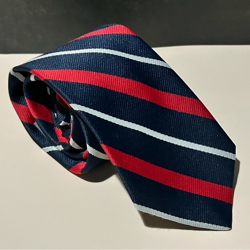 Sears Navy and Red Striped 55” Tie